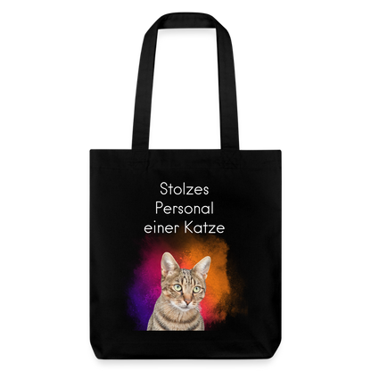 Pedro´s Stoffbeutel Stolzes Personal einer Katze White Edition - Schwarz