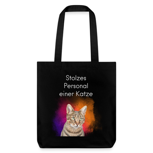 Pedro´s Stoffbeutel Stolzes Personal einer Katze White Edition - Schwarz