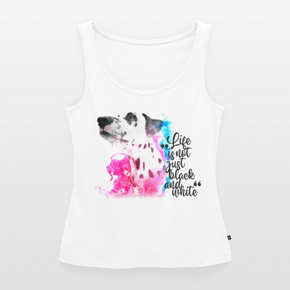 Boa´s Tank Top Premium Splash Life is not just black and white Edition Black - Weiß