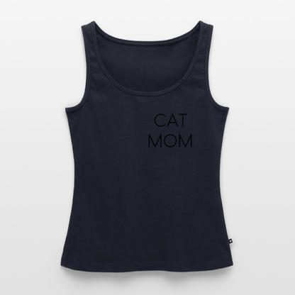 CAT MOM | Damen-Tanktop mit schwarzem Schriftzug - Navy