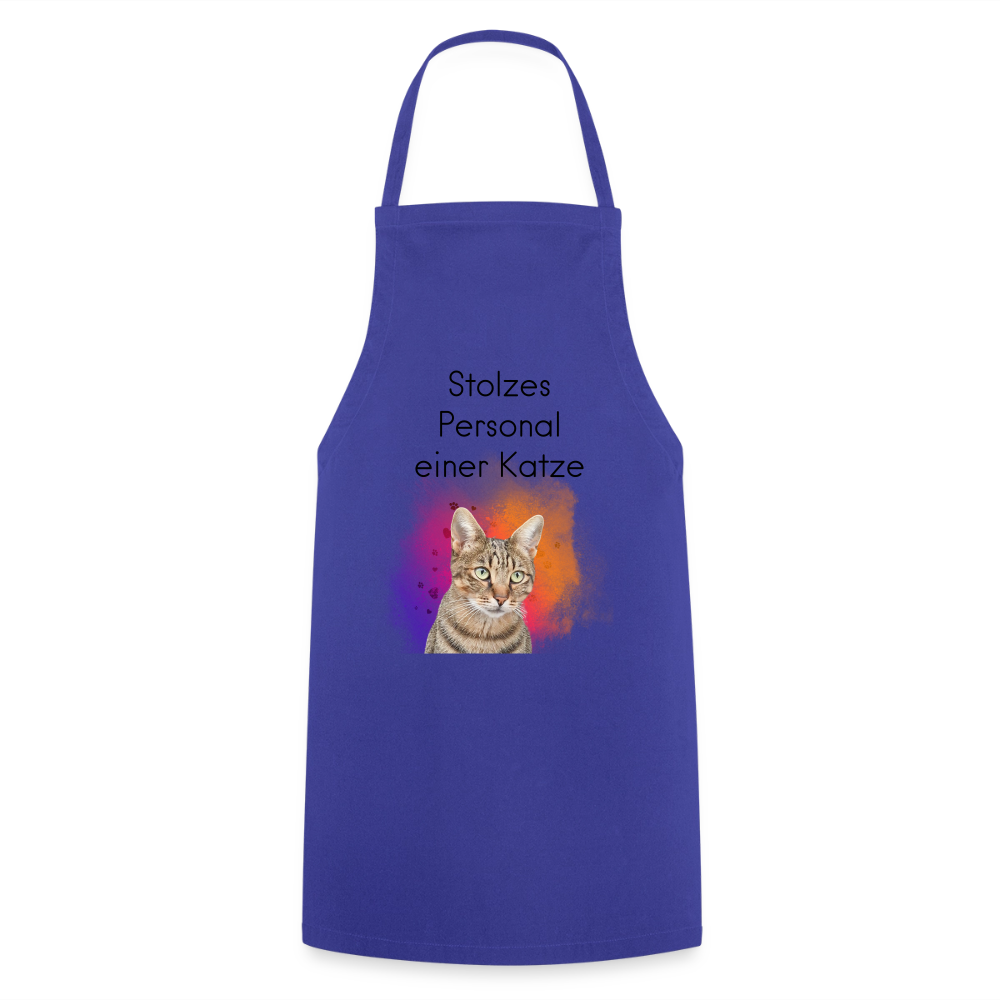 Pedro´s Kochschürze Stolzes Personal einer Katze Black Edition - Royalblau