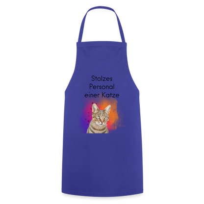 Pedro´s Kochschürze Stolzes Personal einer Katze Black Edition - Royalblau