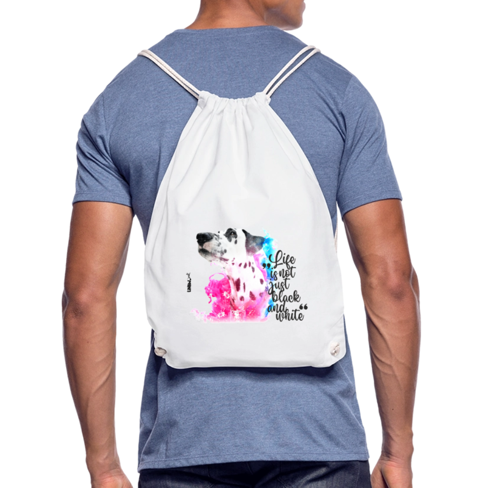 Boa´s Turnbeutel Splash Life is not just black and white Edition Black - Weiß