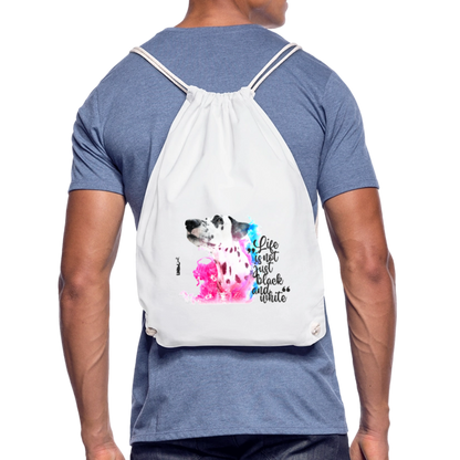 Boa´s Turnbeutel Splash Life is not just black and white Edition Black - Weiß
