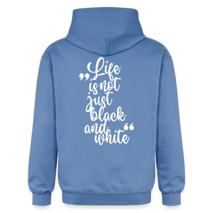 LiNBW. Crew Hoodie White Edition Life is not just black and white - Carolina Blue