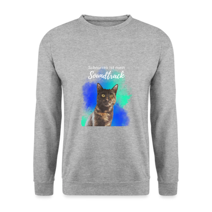 Nala's Classic Pullover Schnurren ist mein Soundtrack White Edition - Weißgrau meliert
