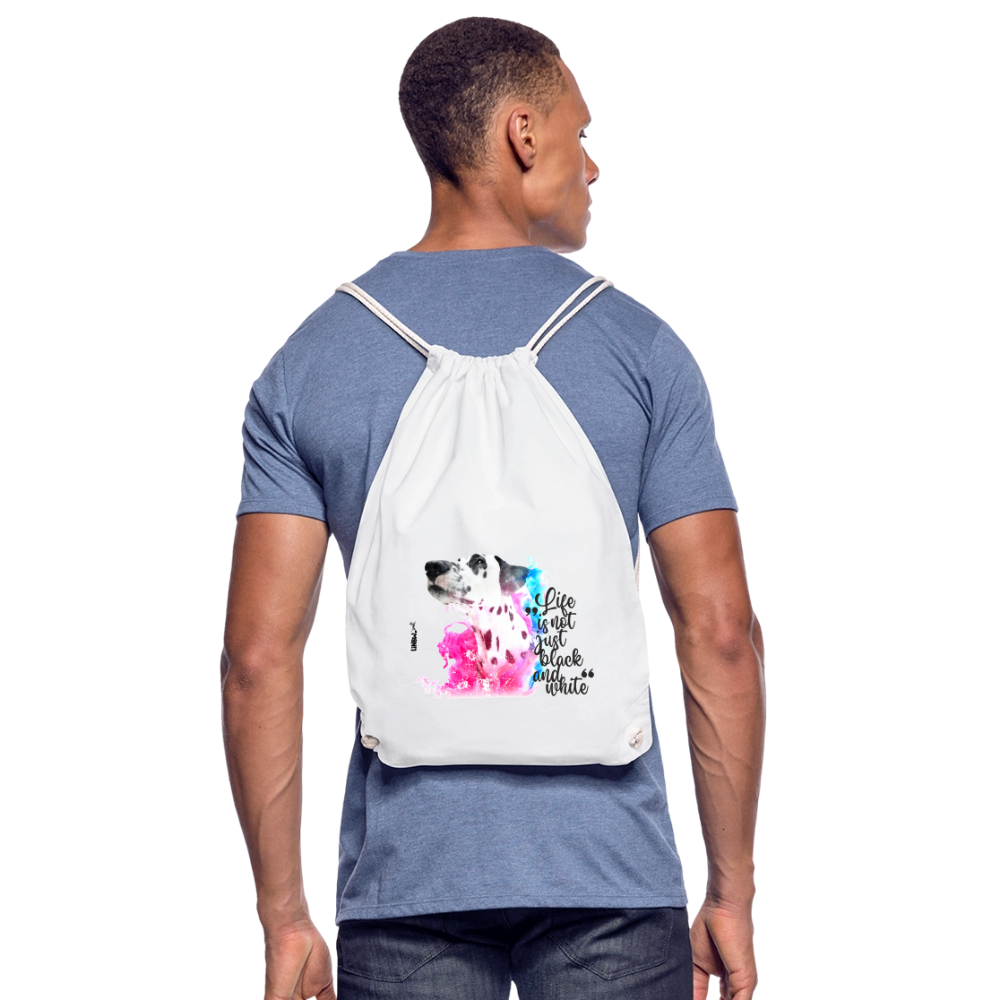 Boa´s Turnbeutel Splash Life is not just black and white Edition Black - Weiß