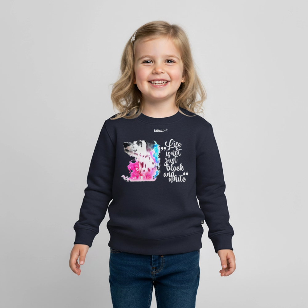 Boa's Pullover Splash Life is not just black and white Edition White - Navy