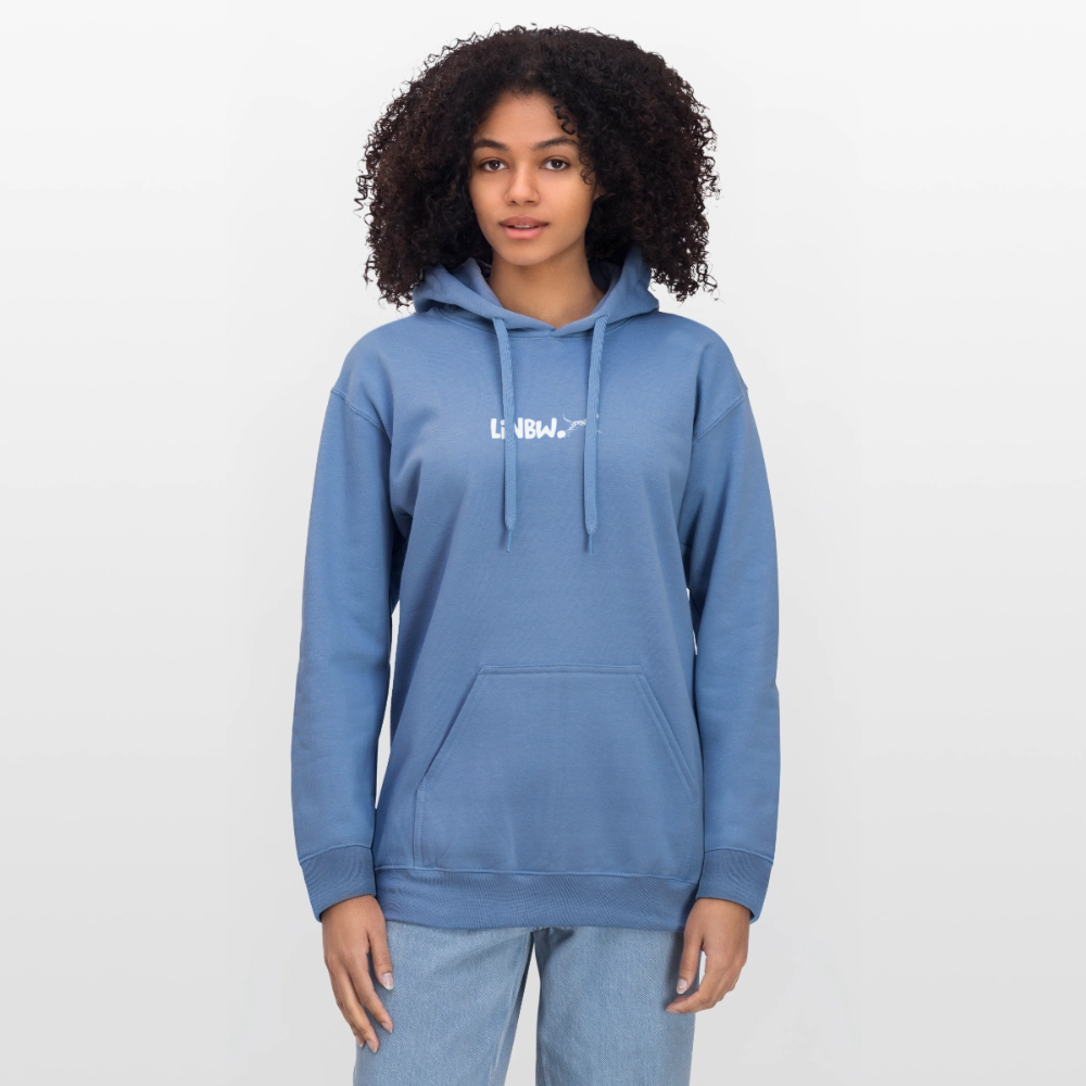 LiNBW. Crew Hoodie White Edition Life is not just black and white - Carolina Blue