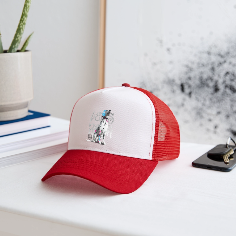 Boa´s Trucker Cap Let´s Rock - Weiß/Rot