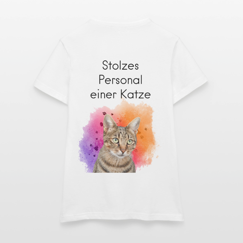 Pedro's T-Shirt CAT MOM Stolzes Personal einer Katze Black Edition - Weiß