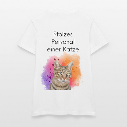 Pedro's T-Shirt CAT MOM Stolzes Personal einer Katze Black Edition - Weiß