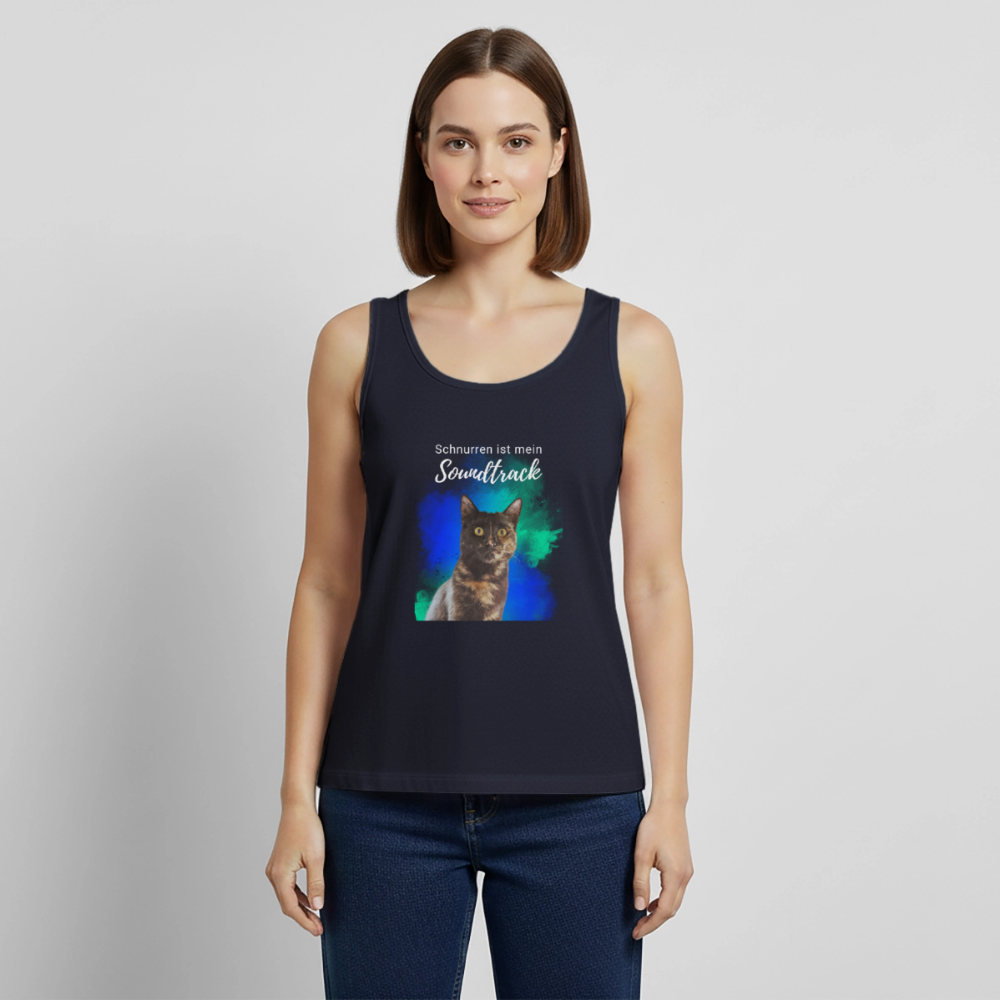 Nala´s Tank Top Premium Schnurren ist mein Soundtrack White Edition - Navy