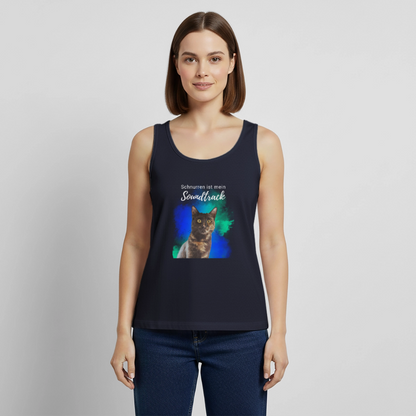 Nala´s Tank Top Premium Schnurren ist mein Soundtrack White Edition - Navy