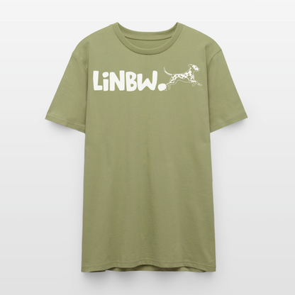 LiNBW. Unisex T-Shirt Premium Crew White Edition Life is not just black and white - Nebelgrün