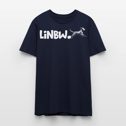 LiNBW. Unisex T-Shirt Premium Crew White Edition Life is not just black and white - Navy
