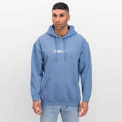 LiNBW. Crew Hoodie White Edition Life is not just black and white - Carolina Blue