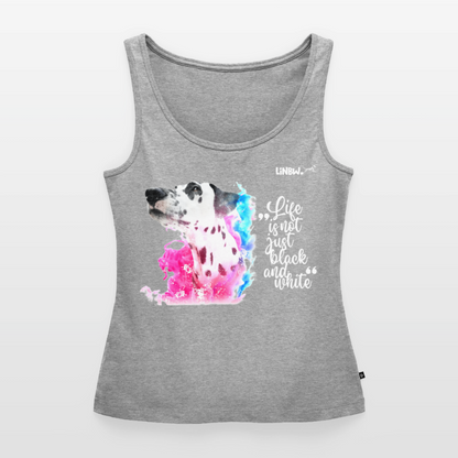 Boa´s Tank Top Premium Splash Life is not just black and white Edition White - Grau meliert