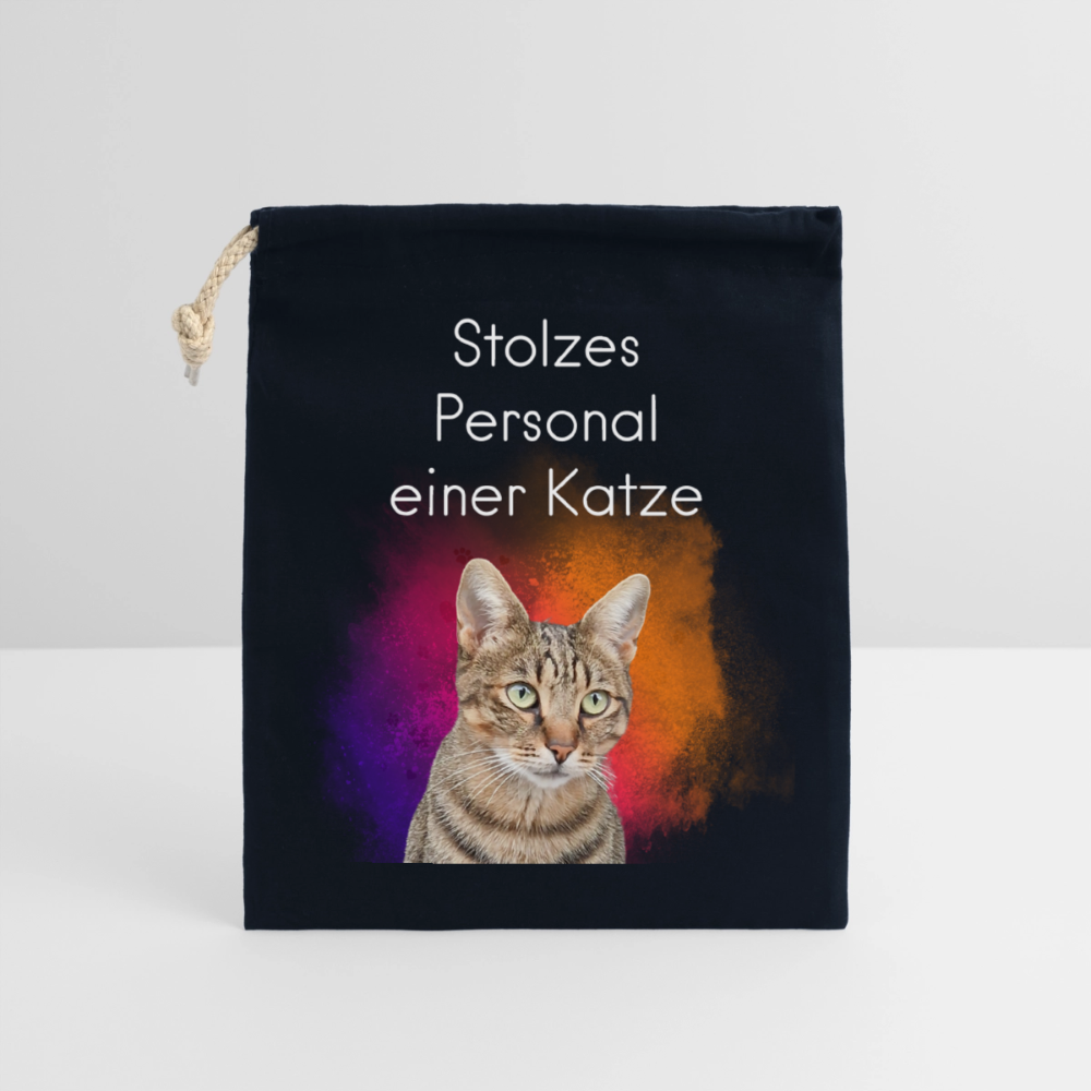 Pedro´s Baumwollbeutel Stolzes Personal einer Katze White Edition - Navy