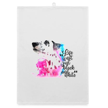 Boa´s Geschirrtuch Splash Life is not just black and white Edition Black - LiNBW.