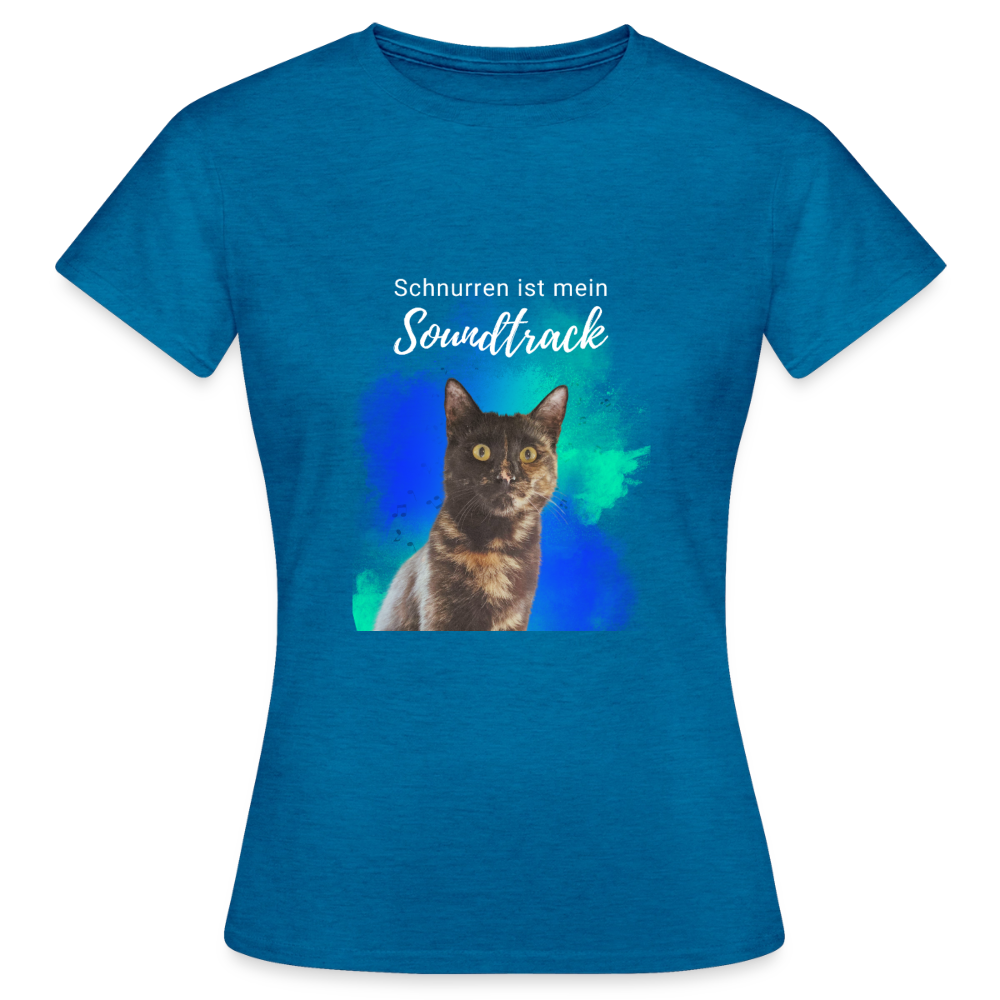 Nala's T-Shirt Schnurren ist mein Soundtrack White Edition - Antikblaues Saphir meliert