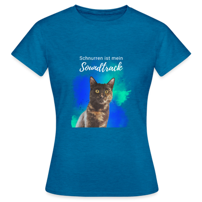 Nala's T-Shirt Schnurren ist mein Soundtrack White Edition - Antikblaues Saphir meliert