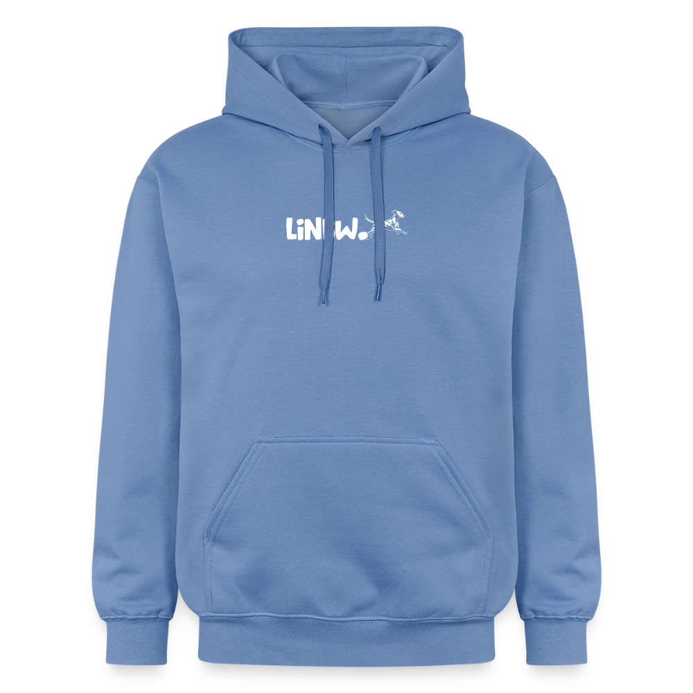 LiNBW. Crew Hoodie White Edition Life is not just black and white - Carolina Blue