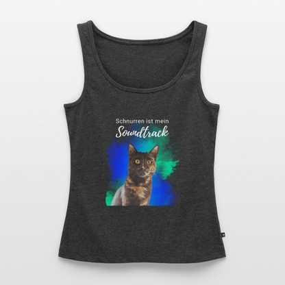 Nala´s Tank Top Premium Schnurren ist mein Soundtrack White Edition - Anthrazit meliert