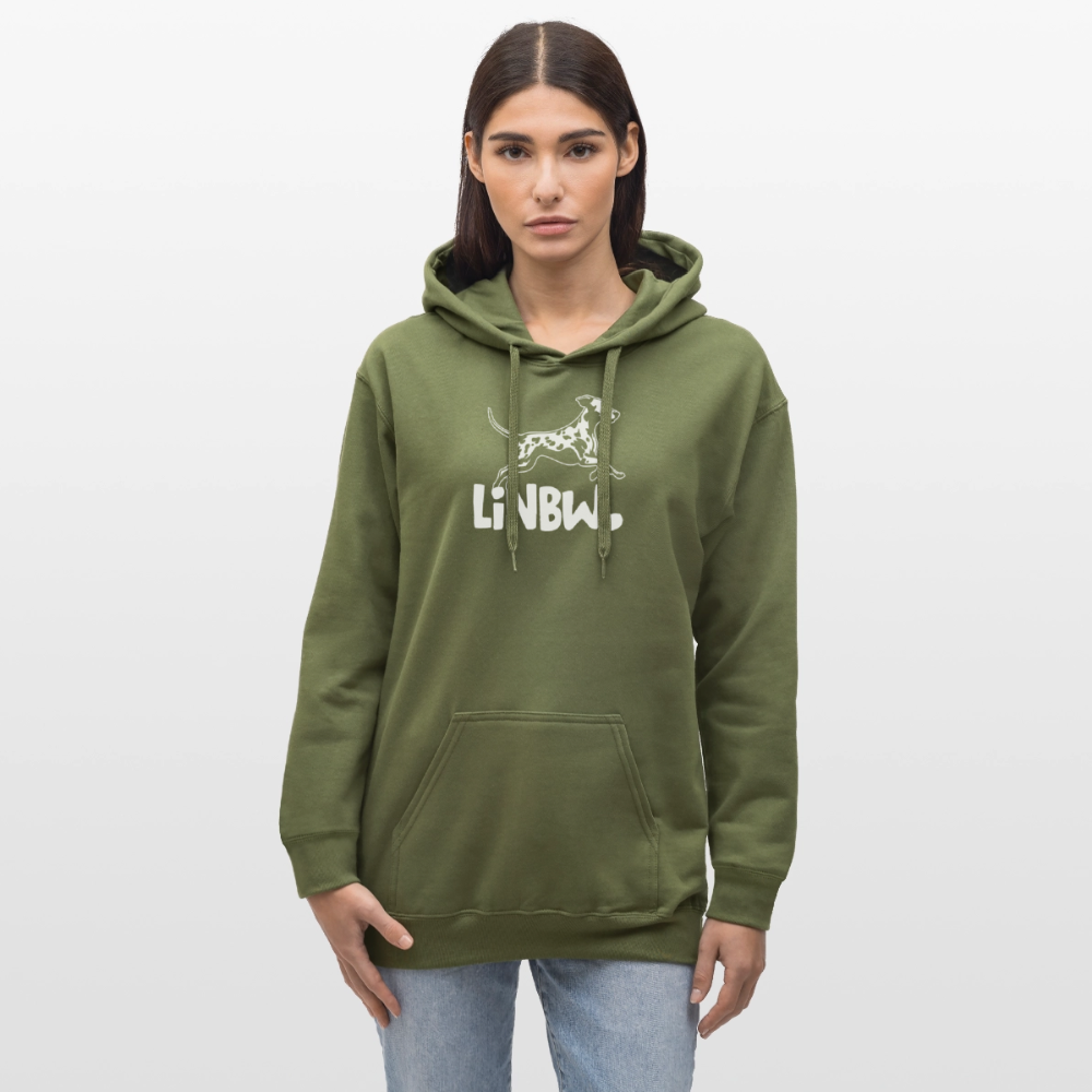 LiNBW. Hoodie White Edition - Militärgrün