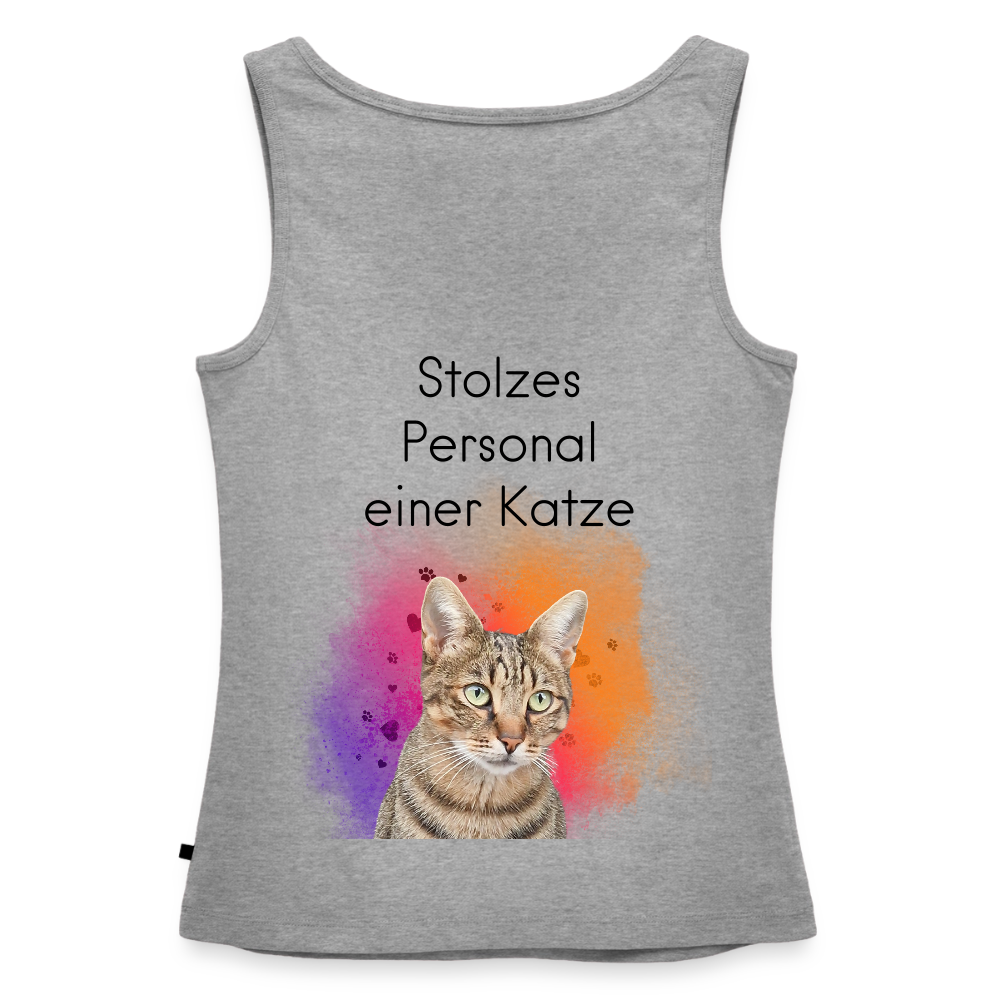Pedro´s Tank Top Premium Stolzes Personal einer Katze CAT MOM Black Edition - Grau meliert
