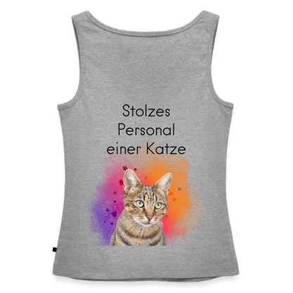 Pedro´s Tank Top Premium Stolzes Personal einer Katze CAT MOM Black Edition - Grau meliert