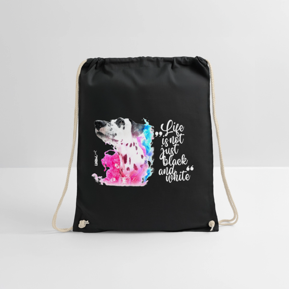 Boa´s Turnbeutel Splash Life is not just black and white Edition White - Schwarz