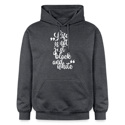 Life is not just black and white Hoodie White Edition - Dunkelgrau meliert