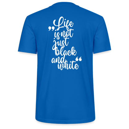 LiNBW. Unisex T-Shirt Premium Crew White Edition Life is not just black and white - Pfauenblau