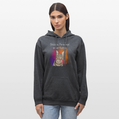 Pedro's Hoodie Stolzes Personal einer Katze White Edition - Dunkelgrau meliert