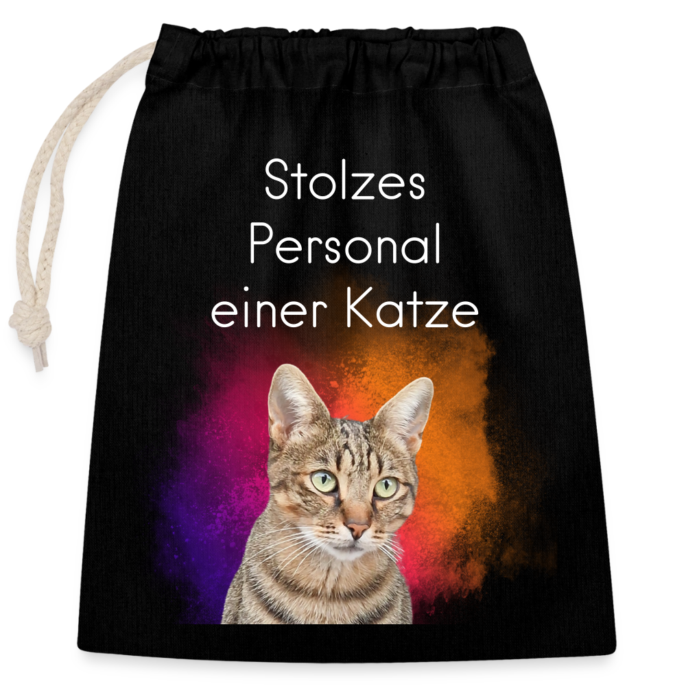 Pedro´s Baumwollbeutel Stolzes Personal einer Katze White Edition - Schwarz