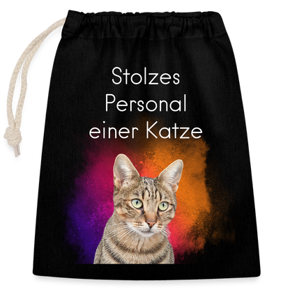 Pedro´s Baumwollbeutel Stolzes Personal einer Katze White Edition - Schwarz