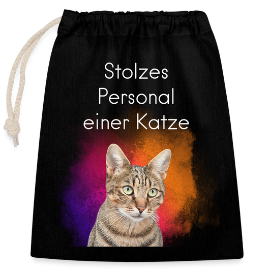 Pedro´s Baumwollbeutel Stolzes Personal einer Katze White Edition - Schwarz