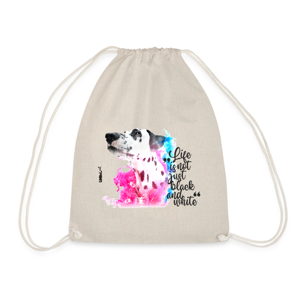 Boa´s Turnbeutel Splash Life is not just black and white Edition Black - Natur