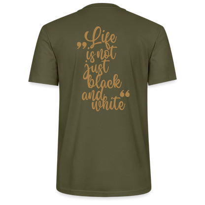 LiNBW. Unisex T-Shirt Premium Crew Brown Edition Life is not just black and white - Khaki