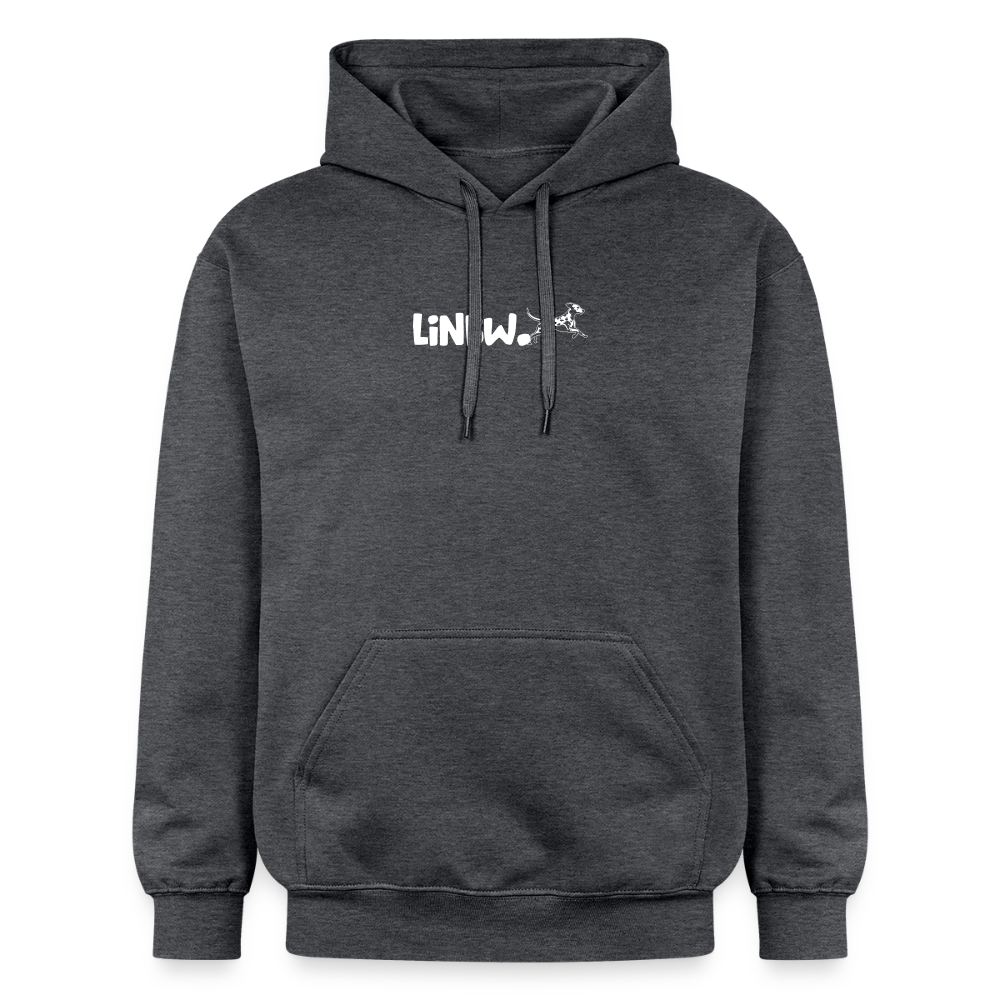 LiNBW. Crew Hoodie White Edition Life is not just black and white - Dunkelgrau meliert