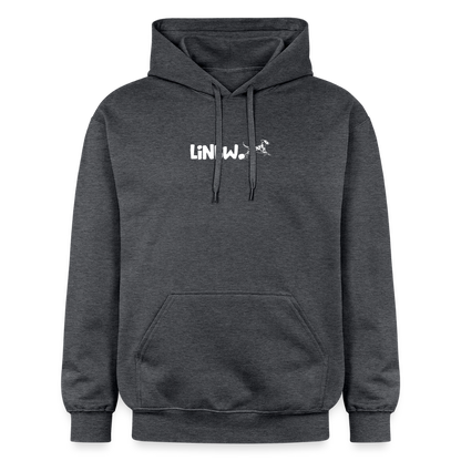 LiNBW. Crew Hoodie White Edition Life is not just black and white - Dunkelgrau meliert