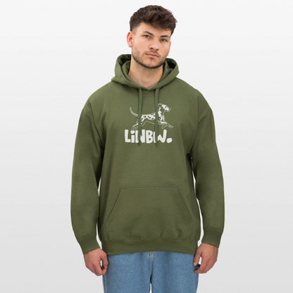 LiNBW. Hoodie White Edition - Militärgrün