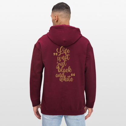 LiNBW. Crew Hoodie Brown Edition Life is not just black and white - Maroon