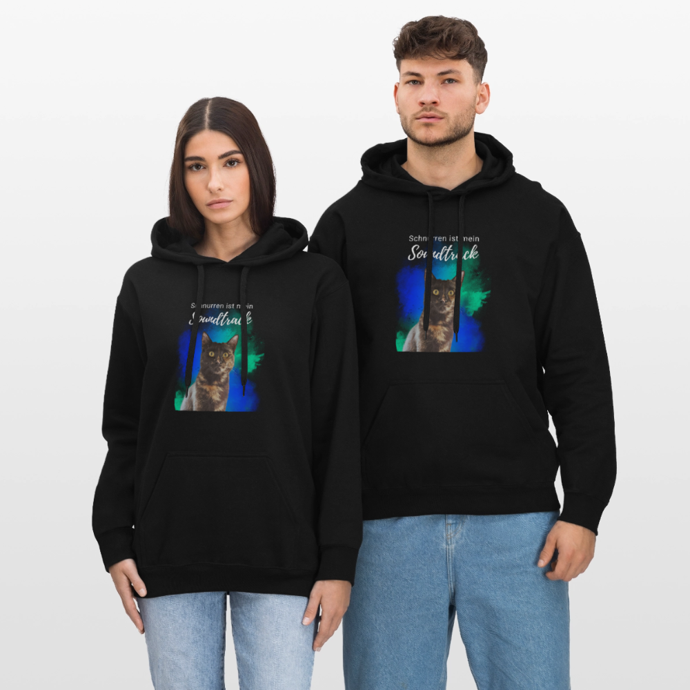 Nala's Hoodie Schnurren ist mein Soundtrack White Edition - Schwarz