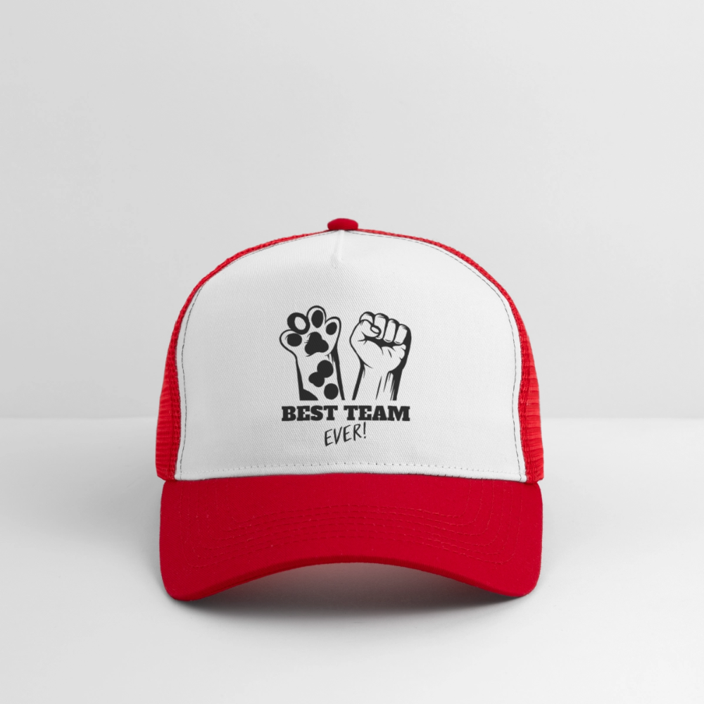 Best Team Ever Trucker Cap - Weiß/Rot