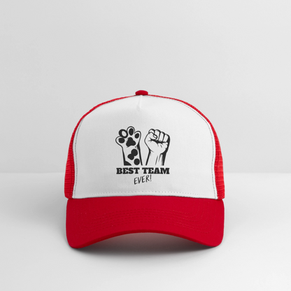 Best Team Ever Trucker Cap - Weiß/Rot