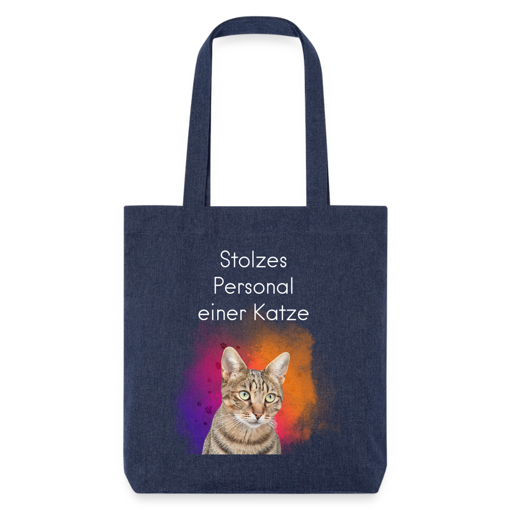 Pedro´s Stoffbeutel Stolzes Personal einer Katze White Edition - melange Blue