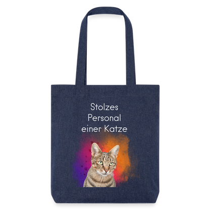 Pedro´s Stoffbeutel Stolzes Personal einer Katze White Edition - melange Blue