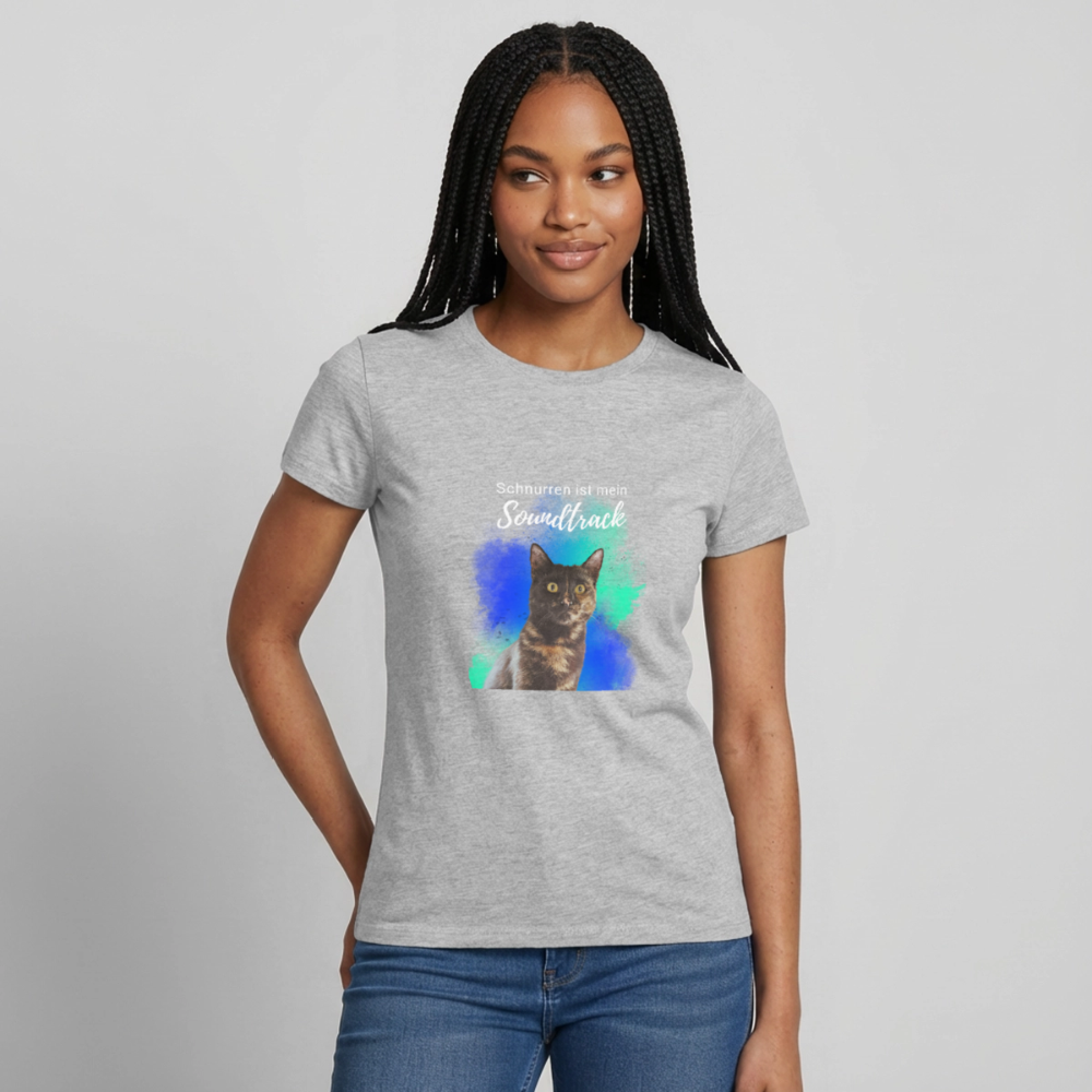 Nala's T-Shirt Schnurren ist mein Soundtrack White Edition - Grau meliert